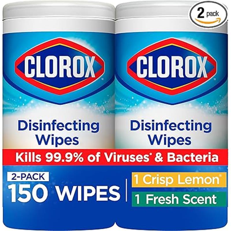 2 Pack 75 Count Each Disinfecting Wipes Value Pack, Bleach Free Cleaning Wipes  Household Kitchen