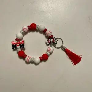 Baseball Mom Wristlet Keychain - Show Your Team Spirit