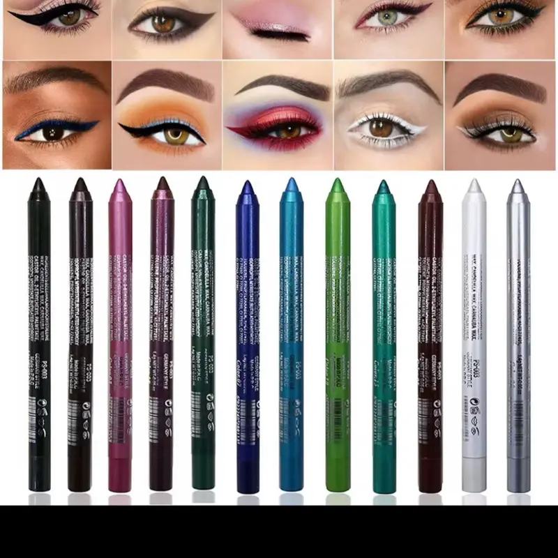 12 Piece Lipliner and Eyeliner Set - Includes Various Colors for Eye Makeup - Perfect for Cosmetic Needs