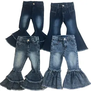 C Girl Bell Bottom Jeans Blue Adjustable Waist Girl Jeans Toddler Bell Bottoms Kids Pant