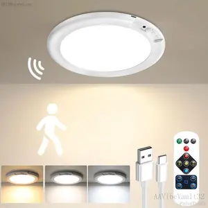 Rechargeable Motion sensor ceiling light with remote-magnetic wireless ceiling light battery powered for closet shower stairs shed hallway porch patio ectEverlanelnspired17PulseTrail5AAVibeVault32AB13MaisonLuxe