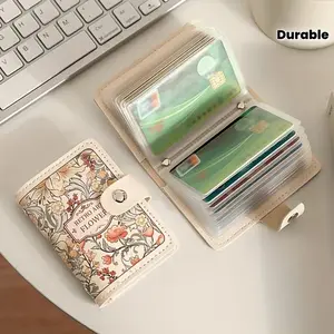 Women's Floral Credit Card Holder Wallet, Multi-Slot Design with Snap Closure, Compact ID and Driver's License Card Case, Elegant Accessory