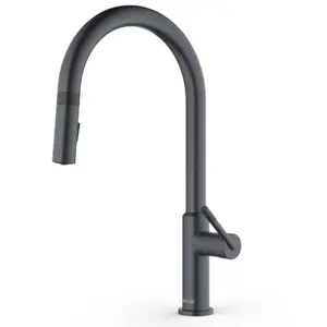 Lagrange Gunmetal Grey Kitchen Faucet – Pull-Down Dual Spray, High Arc 17.5", 360° Swivel, 1.8 GPM, ADA Lever, Lead-Free Brass, Single Hole Install