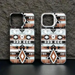 Retro Western Cowboy Pattern Protective Smartphone Casing, Luxury Shockproof Handheld Phone Cover for iPhone 12 13 14 15 16 & Pro Max Plus Mobile Phone Accessories