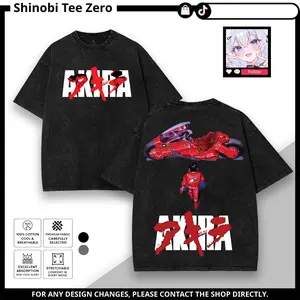 Akira Kaneda Vintage Acid Wash T-Shirt – Neo Tokyo Anime Motorcycle good Graphic Tee, Unisex Oversized Black Streetwear Shirt