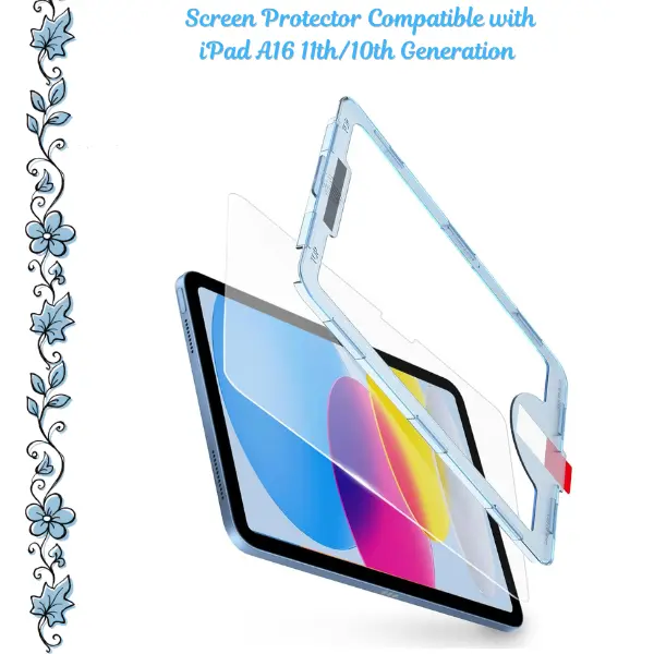 Tempered Glass Screen Protector for iPad A16 11th Gen & iPad 10th Gen 10.9/11 Inch, Ultra Clear Anti-Scratch HD Protective Film, Case Friendly, Easy Installation Kit, 1 Pack