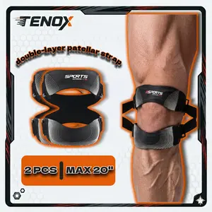 [TENOX] 360° Dual-Patella Knee Compression Strap-2 Pack | breathable Reduces Patellar Friction, Prevents Sports Injuries | Essential for Gym Lifting/Badminton/Mountaineering
