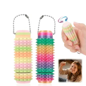 Portable 3D Printed Bearing Spinner And Fingertip Massage Fidget Keychain For Stress Relief And Sensory Stim Pocket Sized Anxiety Reducing Venting Tool