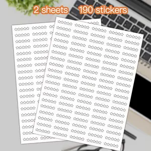 2 Pieces Blank Star Rating Stickers, Perfect for Books and Movies, Ideal Party Decorations and Supplies, 190 Stickers Per Pack, Sticker Sheets