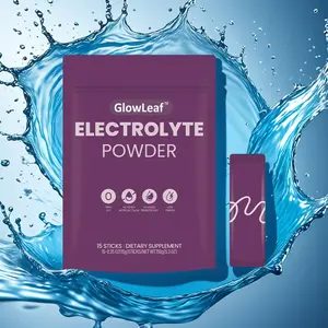 GlowLeaf Electrolyte Powder Packs - 15 Sticks of Electrolytes Powder with No Added Artificial Colors or Sweeteners - Best Electrolytes Powder