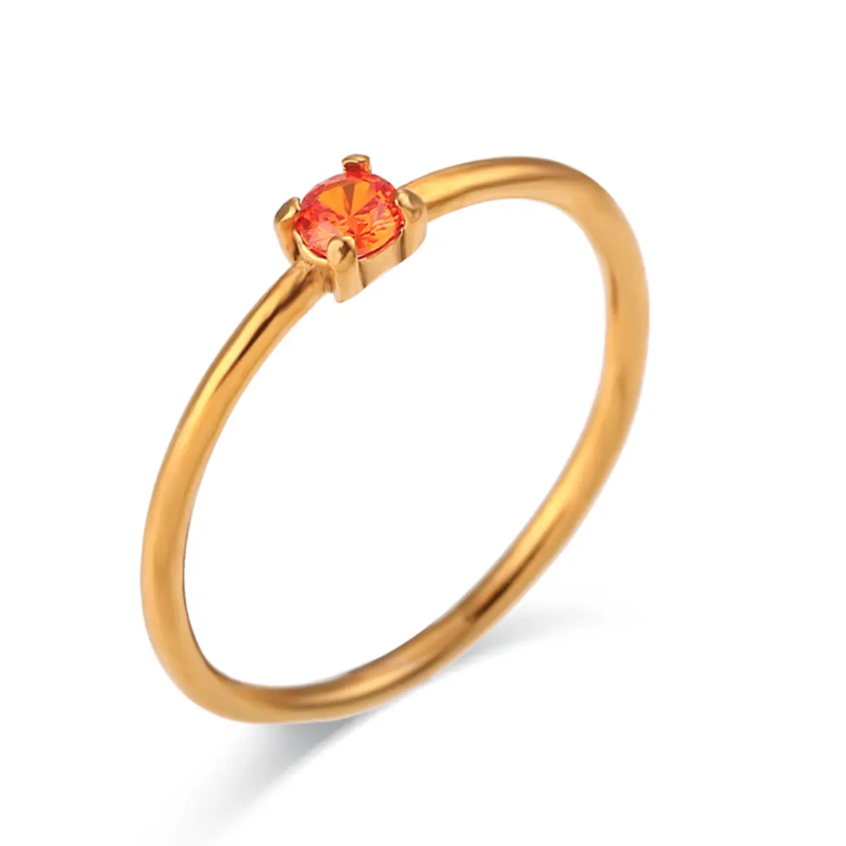 Women's Birthstone Ring, Delicate Stackable 18K Ring, Birthday Gift for Women, Anniversary Jewelry Ring