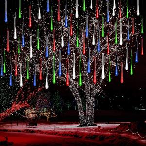 falling rain light for christmas, waterproof 8 tube led falling rain lights for outdoor christmas tree & holiday decorations