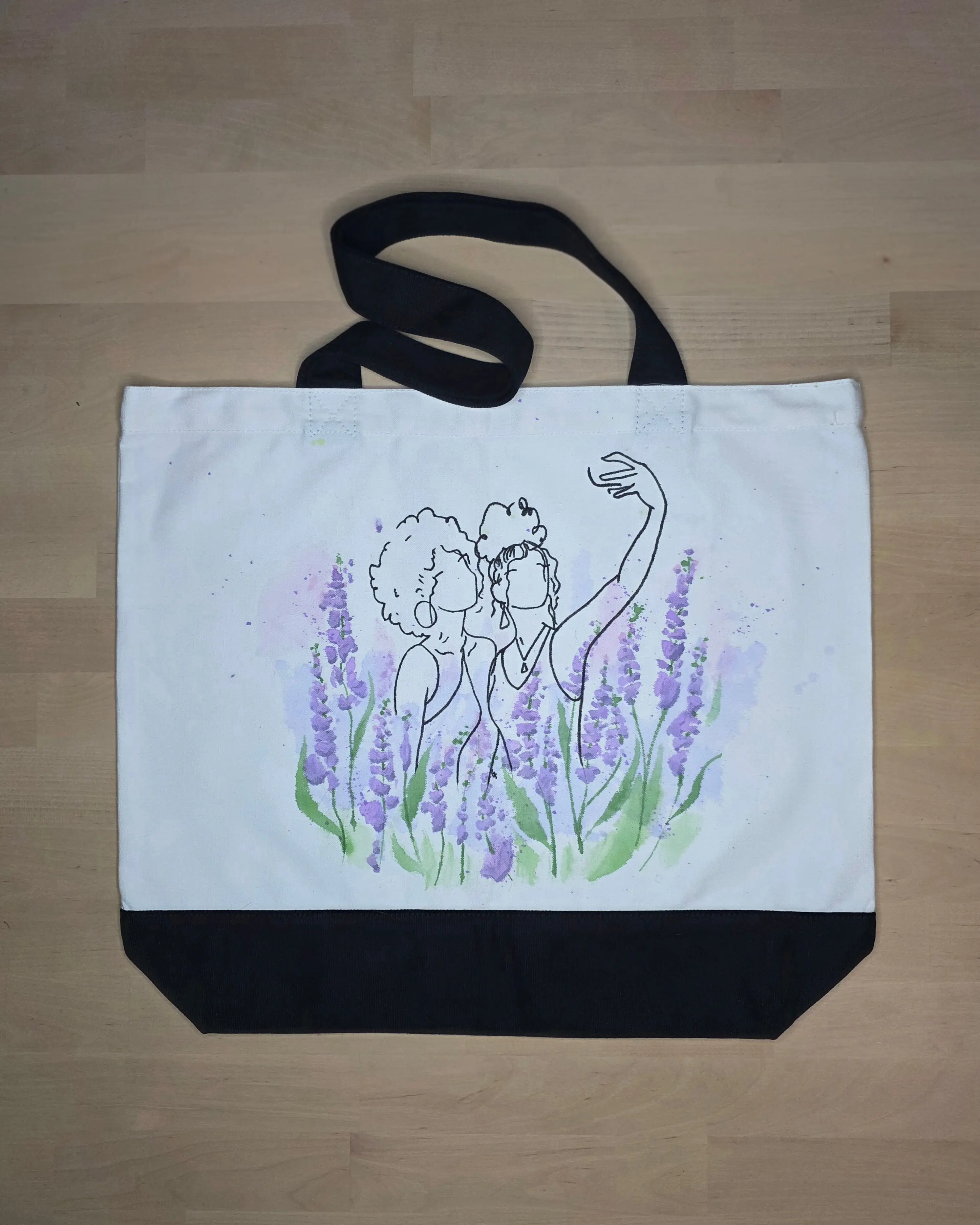Lavender Encounter — Hand-Painted Canvas Tote