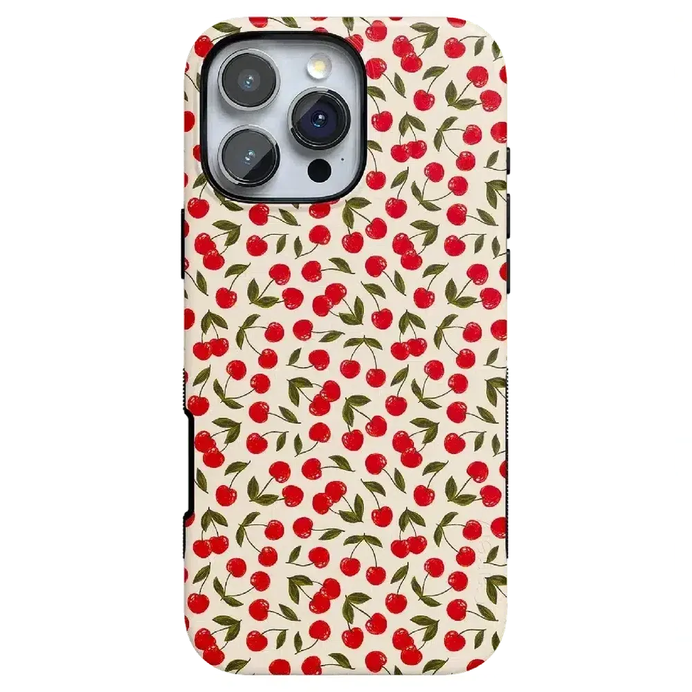 Casely iPhone 16 Pro Max Case | Cherry on Top | Red Cherries | Bold Protective Design | Compatible with MagSafe
