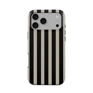 Stylish Minimalist Black Striped Phone Case - Compatible with 17 Air 16 15 14 13 12 11 Pro Max Plus Promax & Samsung 22-25 Ultra Plus Fe EDGE