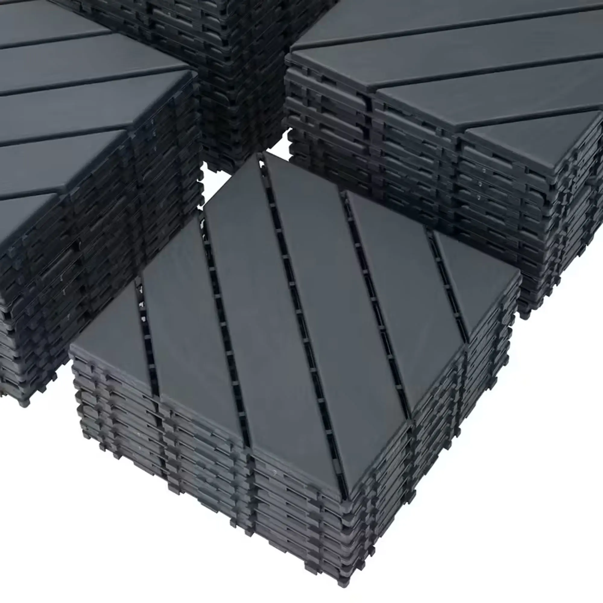 Interlocking Deck Tiles, 44 PCS 12"x12" All-Weather Waterproof WPC Foam Flooring Pavers - Reinforced for Pools, Porch, Outdoor Playground, Customizable for Living Room Backyard Balcony Garage, Frameless Shower Door Screen Tempered Glass