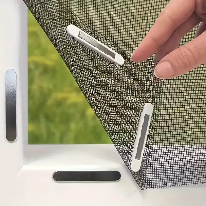 Magnetic Adhesive Window Screen, Window Mounted, Highly Breathable, Customizable Size, No-Drill Installation, Anti-Mosquito