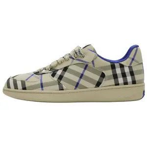 Burberry Terrace Check Round-Toe Lace-Up Low-Top Sneakers for Men in Blue Trending Shoes, House White Official Shoes to Get / Maison Mihara Verifiable, with credentials and supporting global authentication