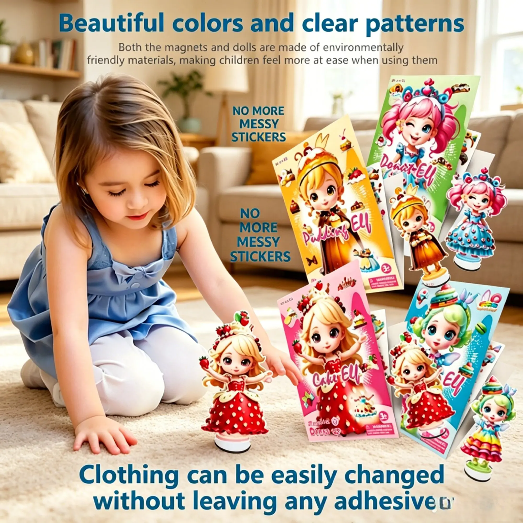 Macaron Elf Magnetic Dress-Up Toy | Reusable No-Mess Sticker Doll for Kids 3+ | Mess-Free Travel Toy & Perfect Birthday Gift for Girls!