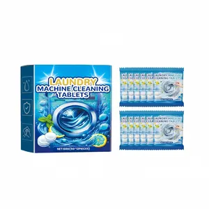 Washing Machine Cleaner Tablets Deep Clean Odor Remover Effervescent Cleaning Tablets for Front Load & Top Load Washers