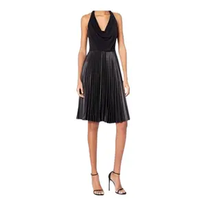 Women's Halston Heritage Formal Cocktail Dress, Size 14, Black, Pleated, Chic, Soft Fabric, Formal Wear