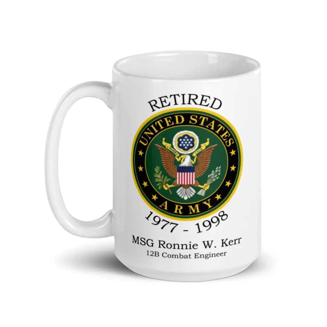 Personalized U.S. Army Retired or Veteran Career Mug - Military - Coffee Mug - Gift Mug - Military Retiree Gift - US Army - Veterans