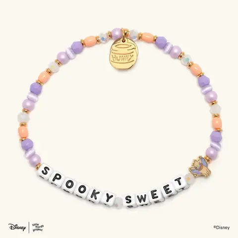 Little Words Project Disney Winnie the Pooh Collection Adjustable Beaded Charm Bracelet - Unisex Costume Jewelry, Casual Wear Fashion Accessory, Adjustable Beaded Design