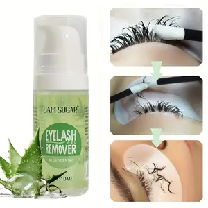 10ml Eyelash Remover Gel, Gentle Makeup Remover, Non-Irritating Formula, Alcohol-Free, Scented, Quickly Removes Residue and Stains with Delicate Cherry Aloe Scent  Ideal for All Types of Lashes, Perfect Holiday Gift