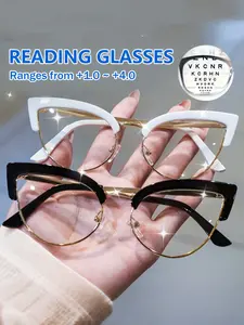Fashion Cat Eye Reading Glasses, Elegant and Stylish Trend with Comfortable Wear, Magnification From +1.0 to +4.0, Trending Eyeglasses