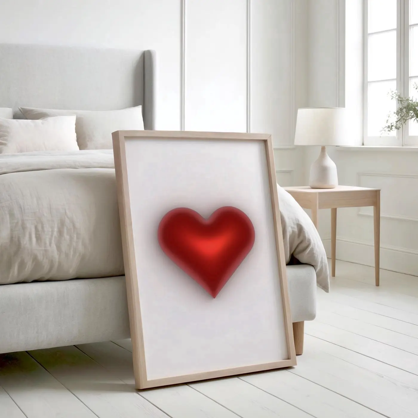 Red Heart Poster, Love Digital Wall Art, Maximalist Home Decor, Valentines Day Poster, Quirky Poster, Valentines Day Decor, Lovers Gift Idea