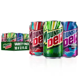 (18 Pack) Mountain Dew 3 Flavor Core Red Voltage Variety Soda Soft Drink, 12 Oz