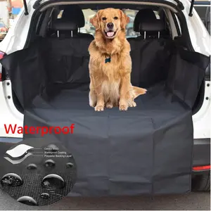 SUV Cargo Liner for Dogs, Waterproof Pet Cargo Cover Dog Seat Mat for SUVs Sedans Vans with Bumper Flap Protector, Non-Slip, Large Size Universal Fit, Black