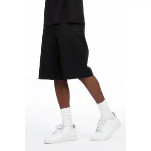 Sherrod Black Rhinestones Denim Short
