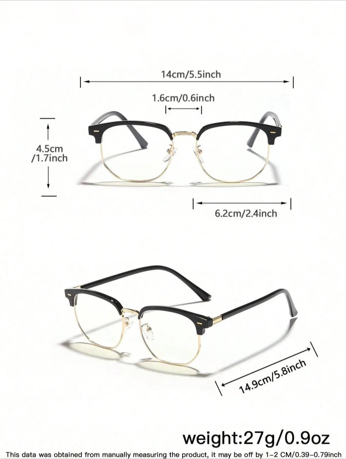 Y2K Anti-Blue Light Computer Glasses - Black Metal Frame Anti-Eye Strain Lightweight for Men & Women | All Digital Devices