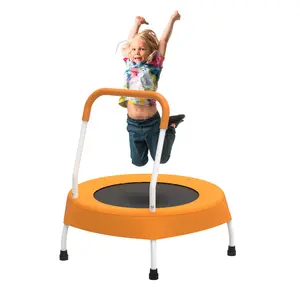 28inch Toddler Trampoline for Kids 1 Year Plus with Handle Indoor Outdoor Baby Gifts for Boys Girls Springfree Bungee Cord Safety Comfortable Bouncing Fun