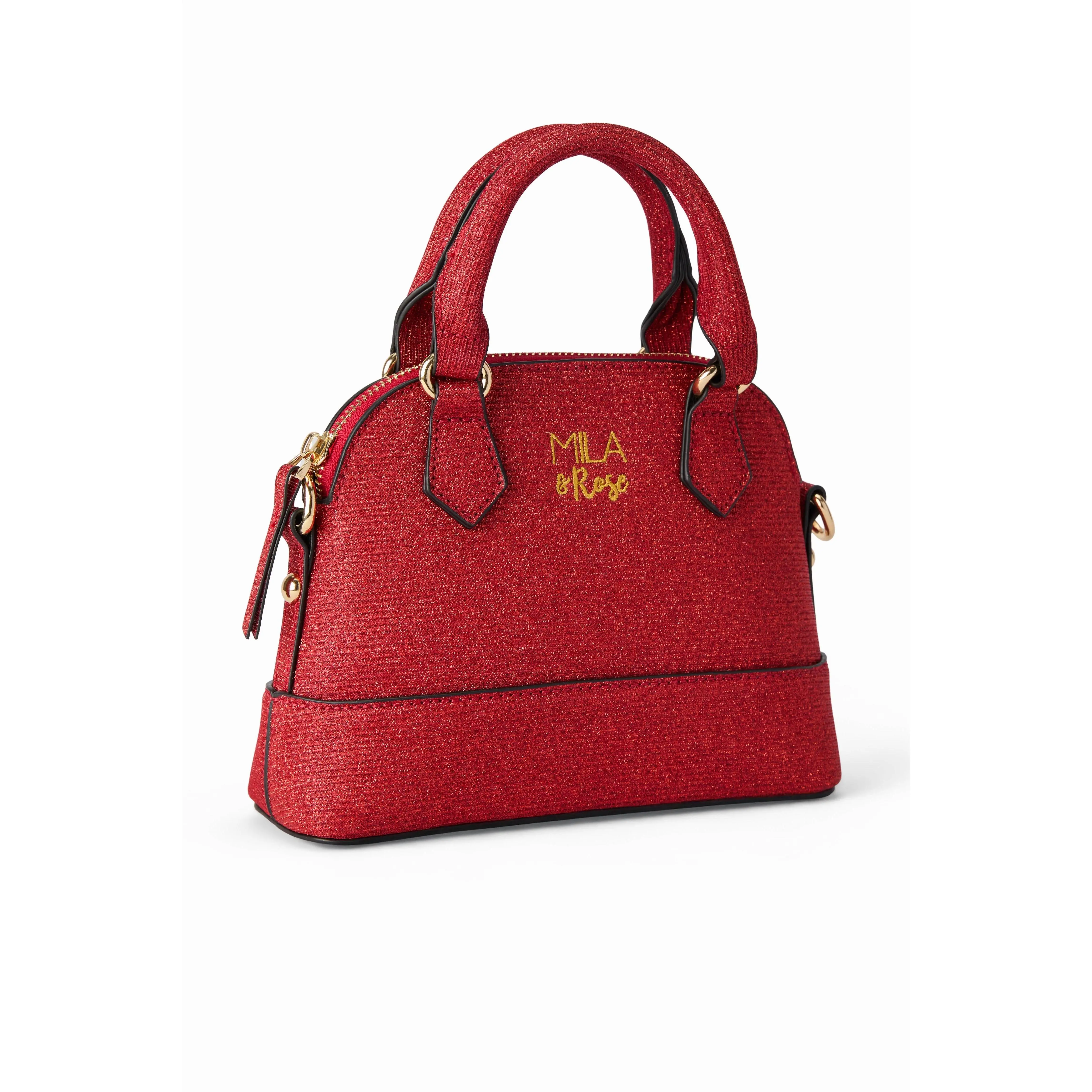 Red Shimmer Girl's Crossbody Purse -Stylish High-Quality Bag with Removable Shoulder Strap – Cute Gift for Kids - Perfect For Party, Outdoor & Daily Use - Kids Fashion