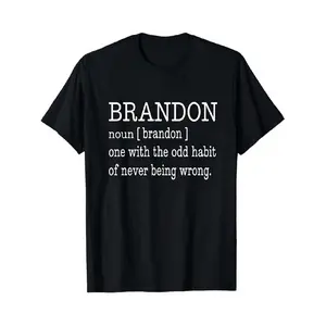 Men's & Women's Brandon Definition Graphic T-Shirt - Soft Breathable Cotton Crew Neck Short Sleeve Tee with Brandon Face Print, Casual Daily Wear, Black Shirt Suitable for All-Season, Cycling, Beach & Camping Apparel