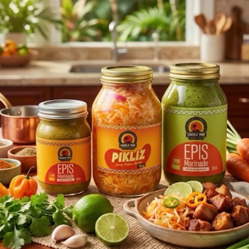 Creole Vibe Set of 3 Mild EPIS Marinade & Pikliz Seasoning for Authentic Creole Flavor