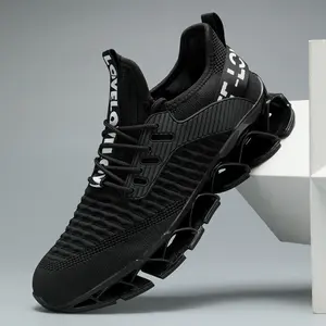 Men's Letter Design Summer Running Shoes，2024 Casual Sneakers，Sporty Hollow Out Design Lightweight Breathable Shoes，Lace Up Shoes for Daily Wear