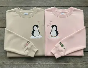 Custom Matching Boyfriend Girlfriend Sweatshirt, Penguin Couple Hoodie, Cute Animal Couple Hoodie, Valentines Day Present, Anniversary Gift