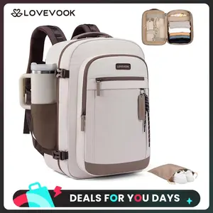 LOVEVOOK 40L Travel Backpack for Women, Airline Approved Carry On Luggage, TSA Personal Item Bag fits 15.6 Inch Laptop, Waterproof Weekender Overnight Suitcase for Work DealsForYouDays