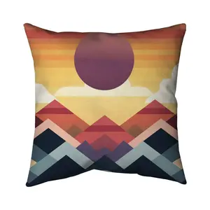Begin Home Decor 5543-1616-PA25 16 x 16 in. Peace Mountain White Bedroom Shapes Pillow - Home Decor