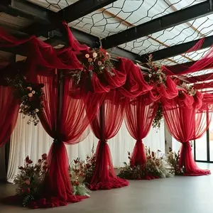 Mesh Wedding Arch Curtain, Wedding Arched Backdrop, Elegant Design for Romantic Weddings, Perfect for Christmas, Thanksgiving & More, Ideal for Bridal Ceremonies