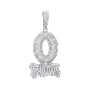 Men's Iced Out Small Letter O King Pendant Bling Jewelry, Customizable with Engraved Letters/Logos/Patterns, Necklace Design, Complimentary Shipping