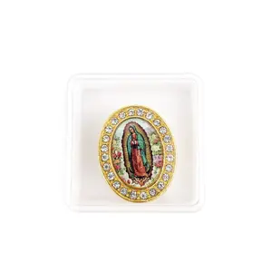 San Judas/Our Lady Of Guadalupe/Divine Mercy Jesus/Sacred Heart of Jesus Crystal Lapel Pin
