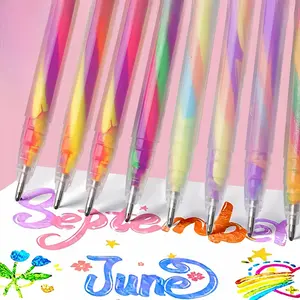 Mixing of 3 Colors Rainbow Gel Pens Color Changing Ballpoint Pen Glitter Pen Set for Adults Coloring Books Drawing Doodling Scrapbooking Notes,Artist Illustrating