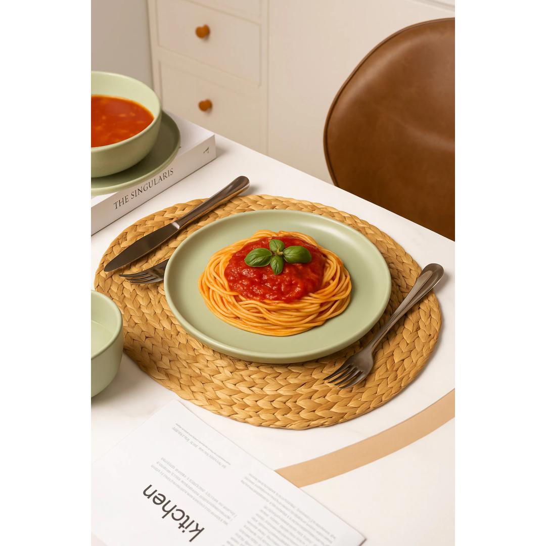 12-Piece Stoneware Dinnerware Sets With Mugs  Microwave & Dishwasher Safe  Non-Toxic Dinner Plates Bowls Set   Stackable Matte Glaze Kitchenware For 3