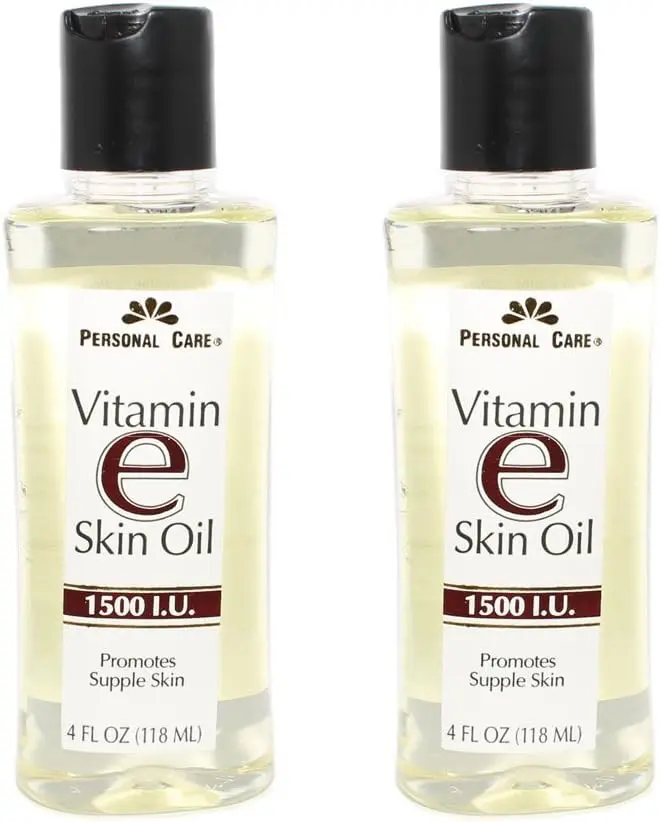 Vitamin E Skin Oil, 1,500 IU Hydrating Daily Use Serum for Dry Skin, Soothes and Adds Moisture for a Youthful Look, 4 fl oz (Pack of 2), Bottle, Mineral Oil, Moisturizing, Supple Skin Body Oils