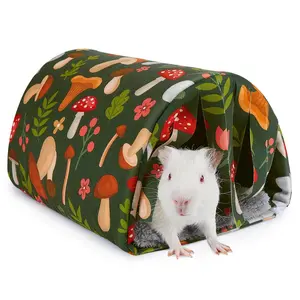 Hamster Guinea Pig Ferret Curtain Tunnel Warm Safe Hideaway High Elastic Sponge Compact Fit for Cages Pet Favorite 11.8IN x 7.9IN x 7.1IN Cozy Secure Tunnel for Small Pets