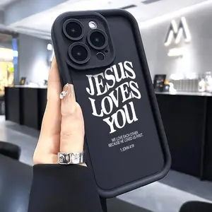 JESUS Themed Soft Silicone Cellphone Casing - Full Body Protection, Shockproof Cover for iPhone 11/12/13/14/15/16/17 Pro, ProMax, Air, Plus - Handheld Devices Accessories